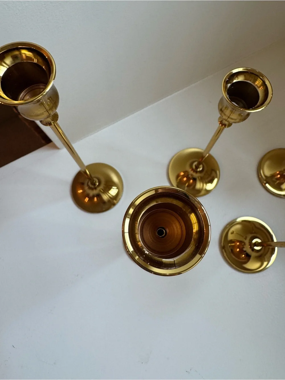 Gold Taper Candle Holders Set - Elegant Home Accents